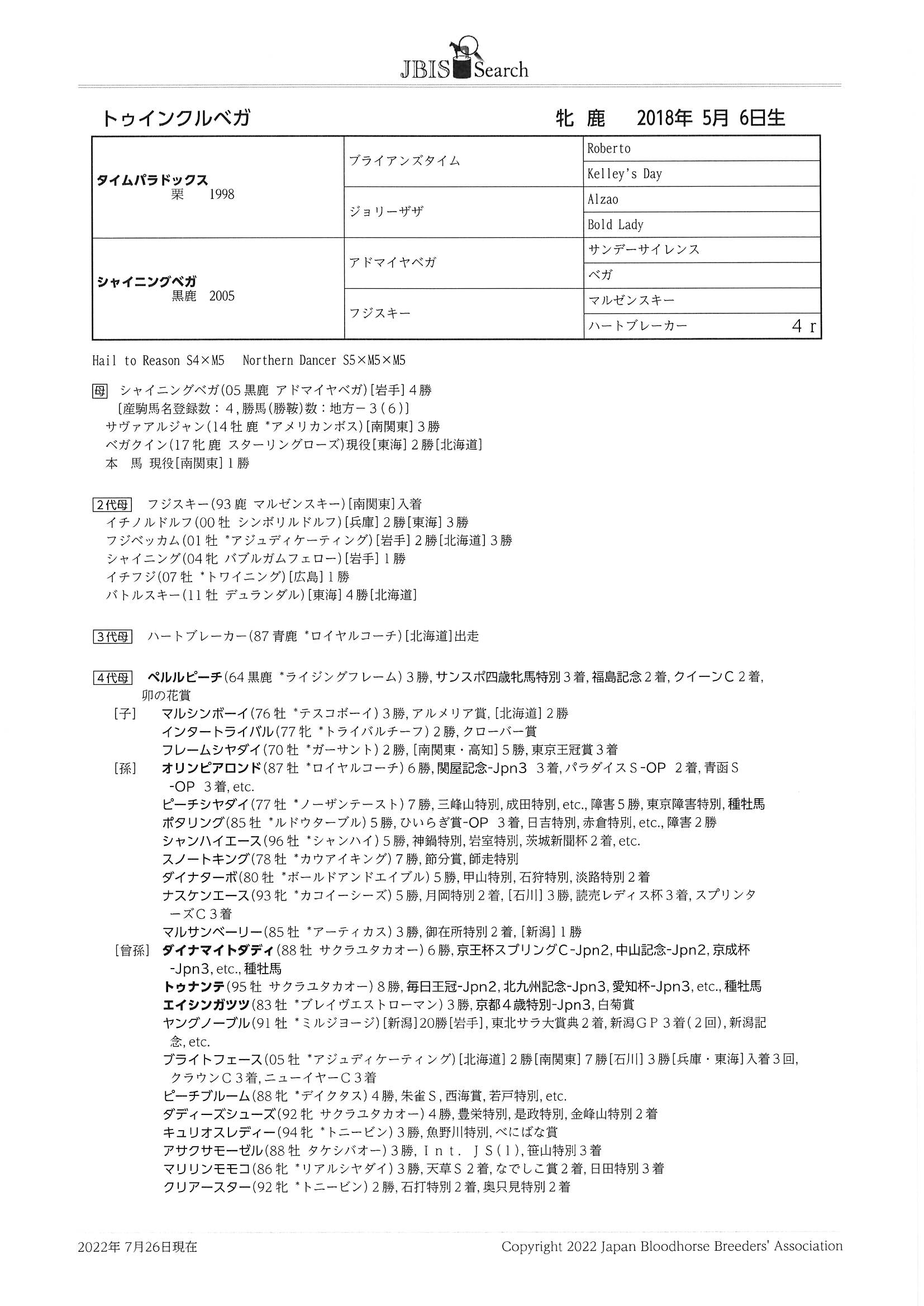 トゥインクルベガ Twinkle Vega 牝 ４歳 地方競馬 在籍 サラブレッドオークション