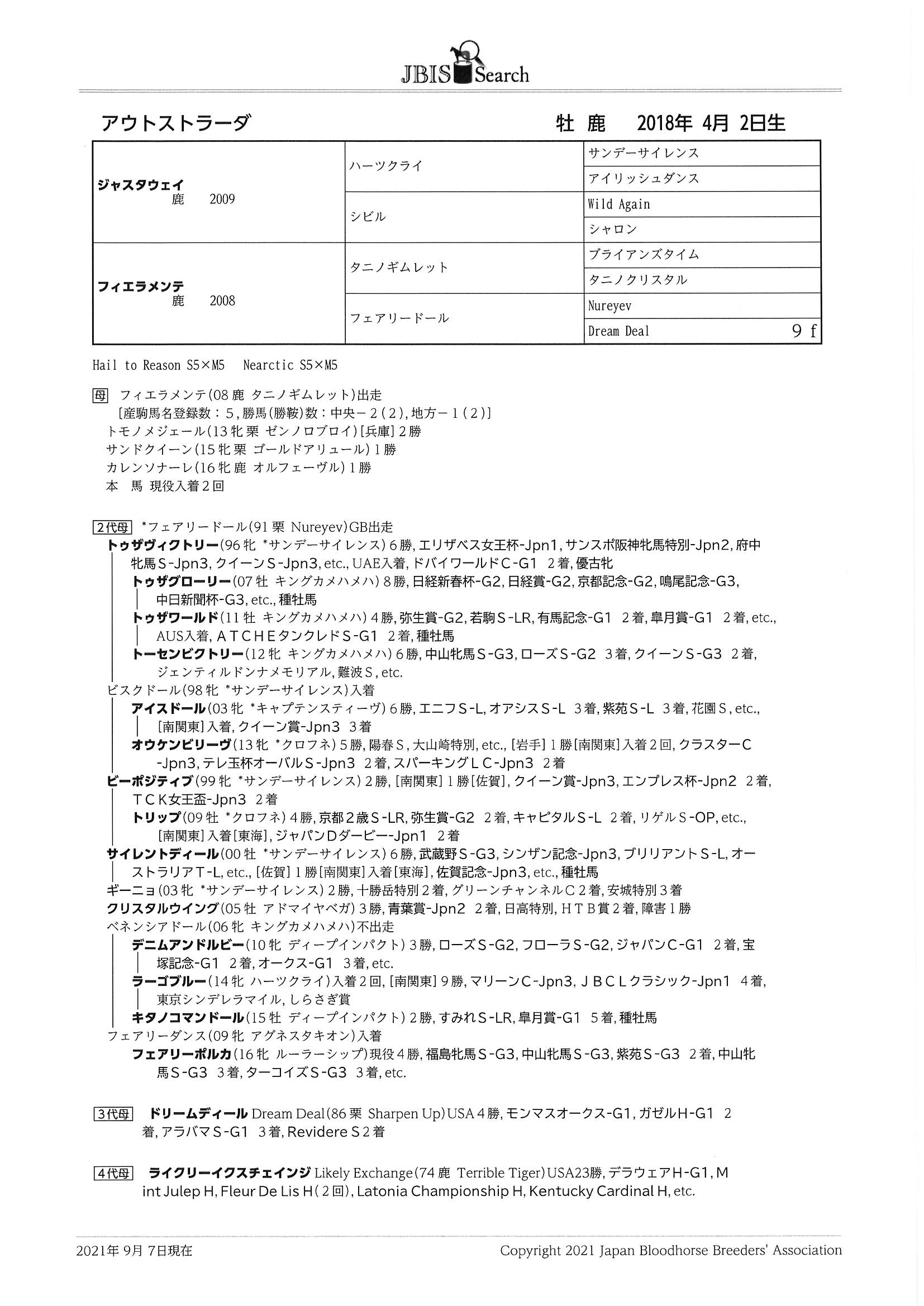 アウトストラーダ Autostrada 牡 ３歳 中央競馬 登録抹消 サラブレッドオークション